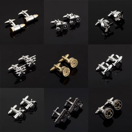 Luxury Fashion gun plane Cufflink 18 style Cuff Link for mens Brand cuff buttons cuff links High Quality Jewelry