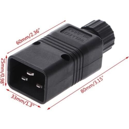 IEC 320 C20 Male Connector Power AC Power Plug Computer 16A 250V