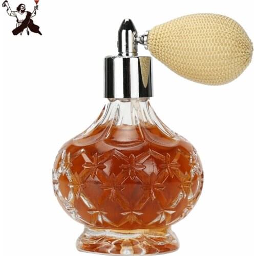 100ml Glass Spray Bitter Dropper Bottles Crystal Art Vintage Style Refillable Perfume Atomizer Long Tassel Spray With Air Bag