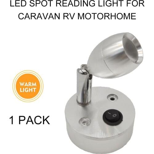 Marine Boat Warm 100LM LED Nickel Reading Spot Light 12V Boat Caravan RV Camper Car Switch Interior Light Roof Lamp Universal