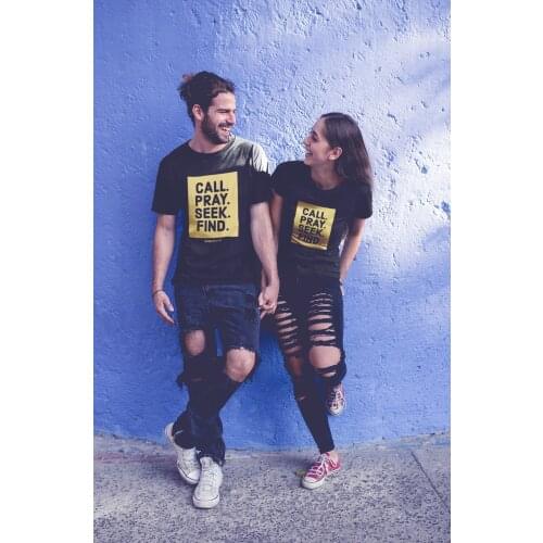 Call. Pray. Seek. Find. Christian T-Shirt funny 100% Cotton grunge tumblr Fashion graphic women hipster unisex tshirt top tee