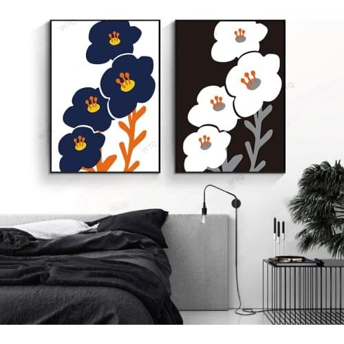 WTQ Japanese Floral Retro Poster Nordic Style Colorful Flower Canvas Painting Wall Decor Wall Art Picture Room Decor Home Decor