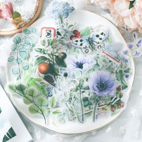 1set Kawaii Stationery Stickers Cartoon plant Diary Planner Travel Decorative Mobile Sticker Scrapbooking DIY Craft Stickers