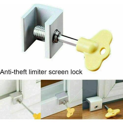 1Pc Door Window Lock Restrictor Aluminum Sliding Door Security Children Key Cable Limit Lock window Lock Lock Anti-Theft