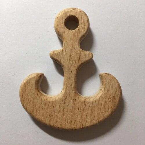 10PCS Anchor Handmade Natural Newborn Baby Infant Beech Wooden Teether Toys