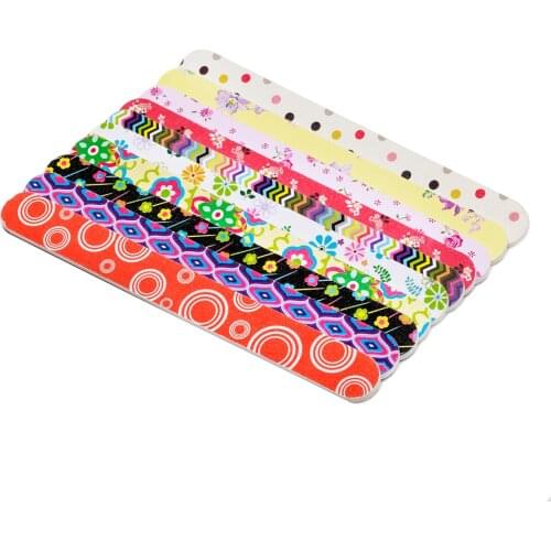 10pc/lot Half-Moon/Strip Nail File Sanding Polishing 2-Side Buffer File Lasting Durable 100/180 Nail File Pedicure Manicure Tool