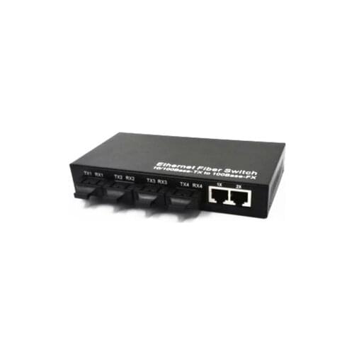 100m 4F2E dual fiber 2x 100m RJ45 20km 4 fiber ports 2 ethernet ports fiber converter ethernet switch 1 Piece