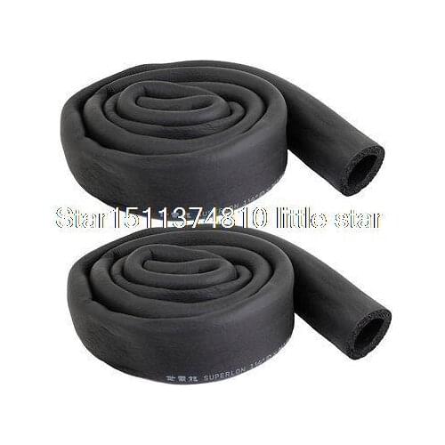 2 Pcs Air Conditioner Foam Thermal Insulation Pipe Protecting Black