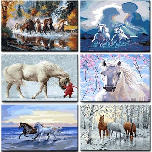 5D DIY Diamond Painting Animal Horse Cross Stitch Mosaic Diamond Embroidery Flower Diamond Home Decoration