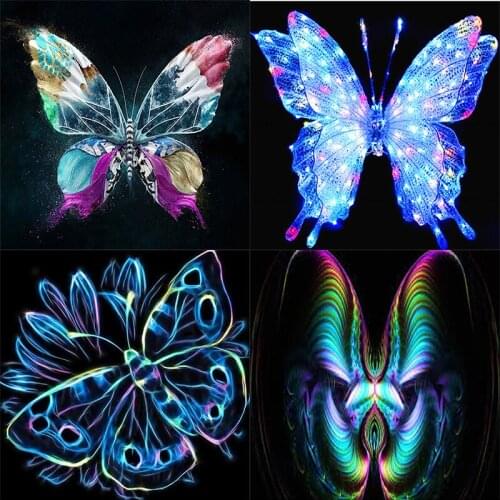 SHAYI DIY 5D Diamond Painting Butterfly Pattern Full Square/Round Drill Mosaic Embroidery Cross Stitch Home Decor Picture