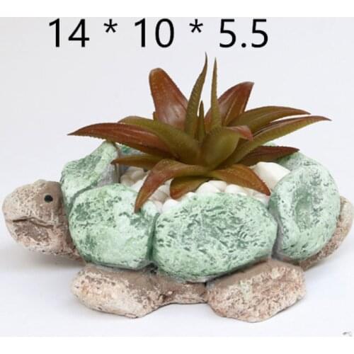 Home Garden Desktop Decorating Cement Flowerpot Silicone Mold 3d Turtle Pot Mould Concrete Planter Stone Molds