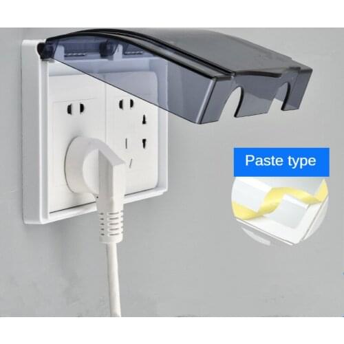 Electrical Sockets Switch Covers 86 Type Double Socket Switch Protector Electric Plug Cover Power Outlet Bathroom Supplies