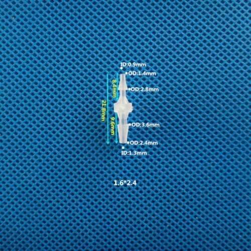 2.4mm to 1.6mm Plastic Pipe Fitting Pagoda Barbed Straight Reducing Hose Connector Tube Joint for Garden