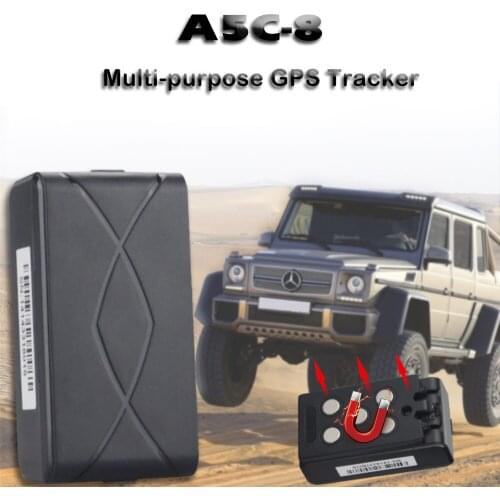 GPS Vehicle Tracker A5C-8 4500mAh Long Standby time Car GPS Locator LBS+GPS Tracking Device with External Powerful Magnet