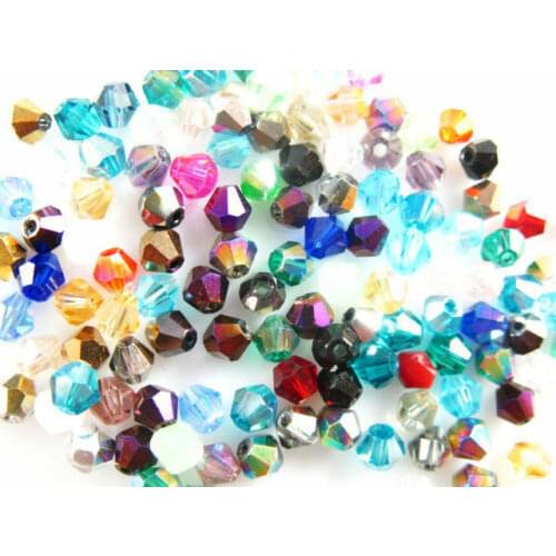 Faceted Wholesale 6mm Crystal Glass Findings Bicone 300-1000ps Spacer Lots Beads