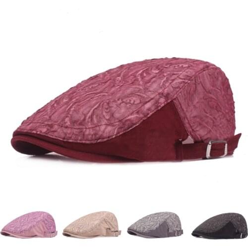 Cotton Spring Summer Flower Newsboy Caps Flat Peaked Cap Women Painter Beret Hats 131