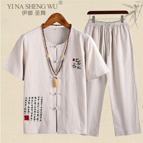 Japanese Kimono Menswear Pants Short-sleeved Top Suit Men Japan Printed Chinese Style Shorts Harajuku Clothes Sets News Costumes