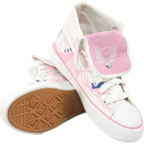 Hot selling Anime Card Captor Sakura Clear Card Cosplay Shoes Anime Printing Shoes Woman Canvas Casual Shoes Sneakers Plimsolls