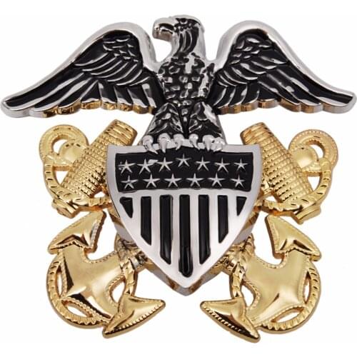 WW2 US NAVY OFFICERS HAT METAL BADGE