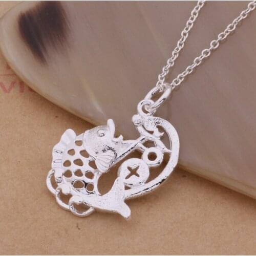 Wholesale High quality silver plated Fashion jewelry chains necklace pendant WN-181