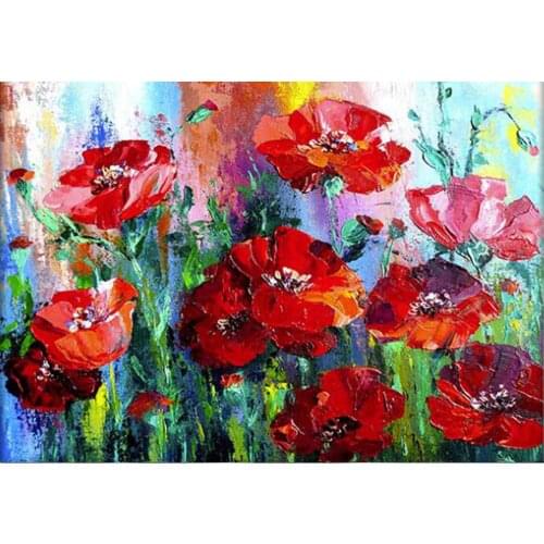 Full Square/Round 5D DIY Diamond Painting Red poppies Pattern 3D Embroidery Cross Stitch Mosaic Rhinestones Kit Home Decor DF282