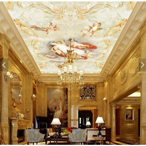 Custom ceiling wallpaper. Angel mother love murals for the living room hotel dining room wall waterproof vinyl papel de parede