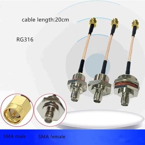RG316 SMA male to SMA female extension cable with waterproof box 10mm/12mm/16mm diameter SMA female to SMA male RF coaxial cable