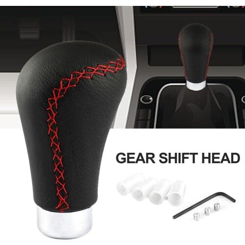 Car Gear Shift Lever Knob Stick Leather Anti-slip Manual Shifter Lever Handle SK094 Suitable For Most Cars Auto Accessories