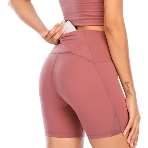 UARUN Soft Nylon Fitness Jogger Shorts Women High Waist Solid Sport Workout Shorts Slim Tummy Control Gym Athletic Shorts