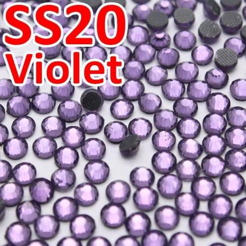 SS20 4.6-4.8mm,1440pcs/Bag Violet DMC Hot Fix FlatBack Rhinestones,heat transfer DIY hot iron-on garment purple crystal stones