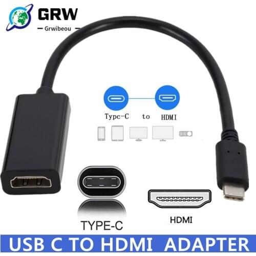 USB C to HDMI-compatible Adapter 4K 30Hz Cable Type C to HDMI for MacBook Samsung S10 Huawei Mate P20 Pro Type-C USB-C Adapter