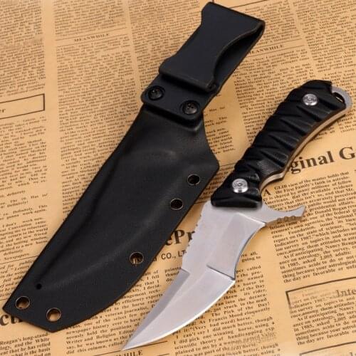 DC53 steel High Hardness outdoor straight knife tactics self-defense with field survival sharp knife hunting knife G10 Handle