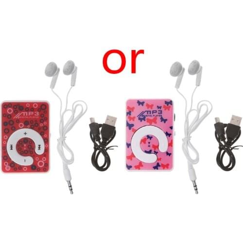 Mini Clip Dot Circle Pattern Music MP3 Player Support TF Card + Mini USB Cable Earphone 634A