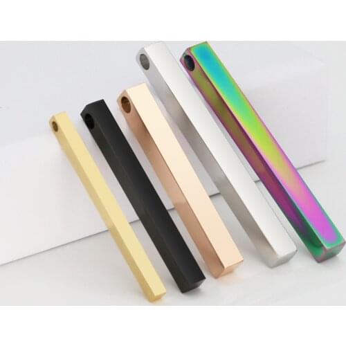 304 Stainless Steel Accessory Jewelry Bar Pendant Necklace 4 size and multicolor for Engraved Making