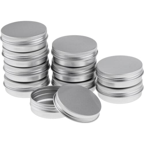 10x Empty Aluminum Tins Cans with Screw Lids Candy Box Container Jar 40g