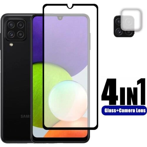 2PCS For Samsung Galaxy A22 Glass Tempered Clear Glass For Galaxy A22 Camera Flim Glass For Samsung Galaxy A22 A32 A42 A52 A72