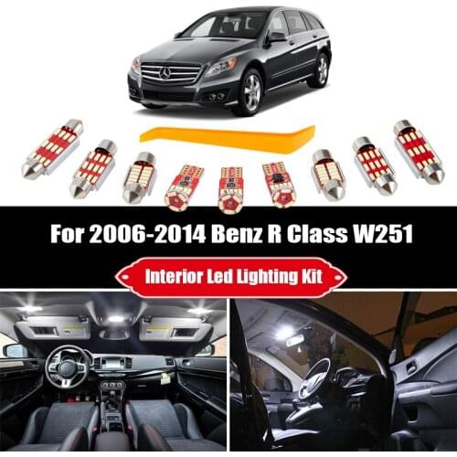 22pcs White Canbus Car LED Interior Lights Kit For 2006-2014 Mercedes Benz R Class W251 V251 R280 R300 R320 R350 R500 R63 AMG