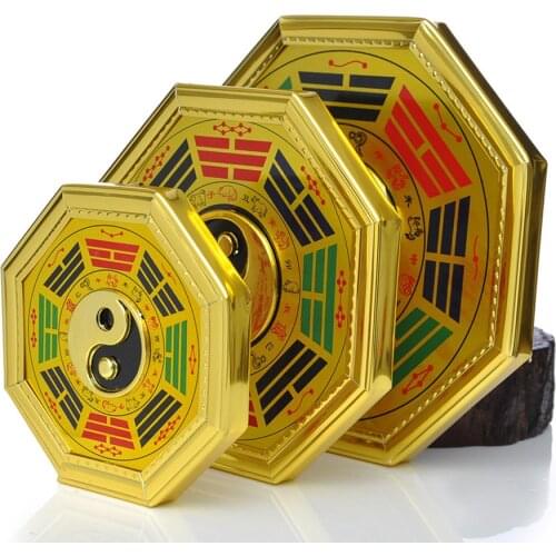 3PCS Taoism Buddhism Geomantic omen master exorcise evil spirit Exorcism town house safety YIN YANG BA GUA mirror talisman