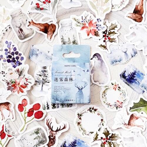 46pcs/box Lovely Foggy Forest Diary Decoration Stickers DIY Planner Scarpbooking sealing Label Sticker Stationery