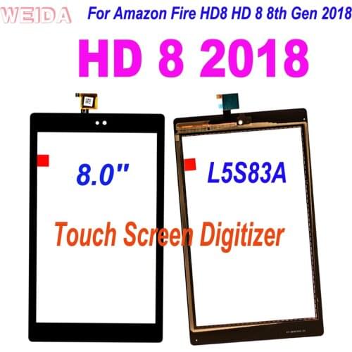 AAA+ For Amazon Fire HD8 HD 8 8th Gen 2018 L5S83A Touch Screen Digitizer Glass Panel Screen Replacement Part