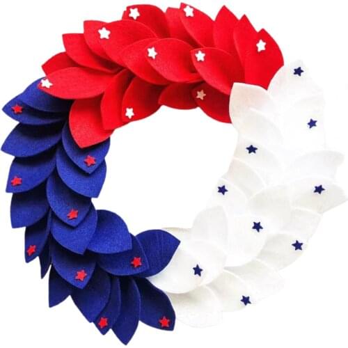American Wreath Handcrafted Memorial Day Patriotic Star Wreath for Front Door Decoration