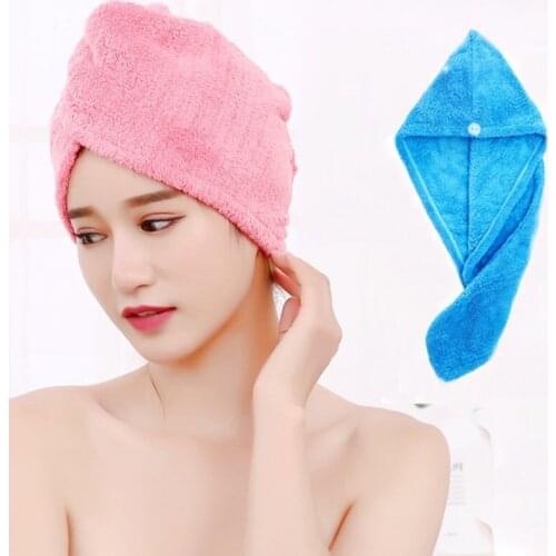 25x65cm quick-drying microfiber bath towel cap ladies shower cap magic hair drying shower cap hat bath products