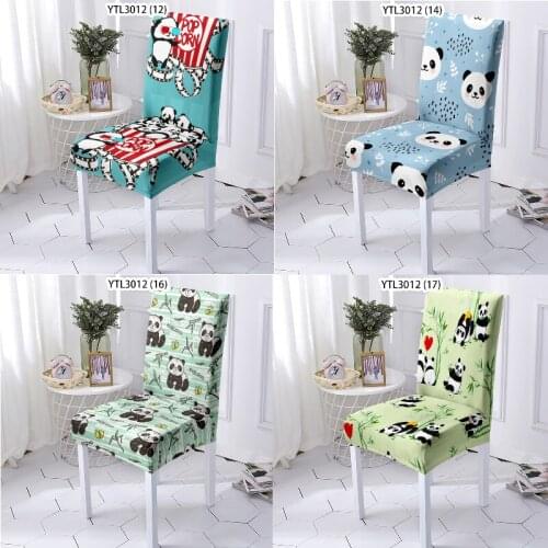 Cartoon panda dining chair covers recliner chair cover chair covers dining room office chair dinner table and chairs kitchen