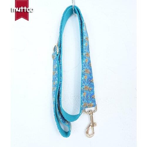 MUTTCO retailing colorful handmade dog collar THE LEAF 5 sizes pretty dog leash UDC066J