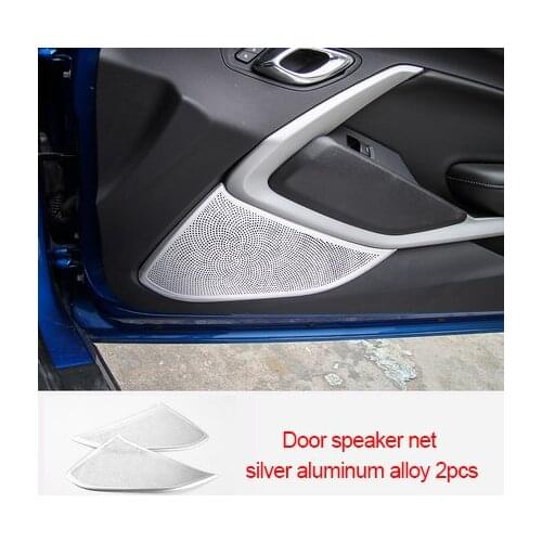 For Chevrolet Camaro Bumblebee 2017-2020 chrome Door speaker net cover silver 2pcs