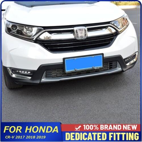 For Honda CR-V CRV 2017 2018 2019 Stainless Steel Front Foglight Cover Trims Headlight Eyebrow Strips Cover Auto Parts