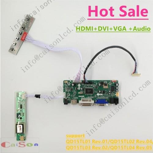 DVI/VGA/AUDIO/ of LCD Driver Board support QD15TL01 Rev.01/QD15TL02 Rev.04/QD15TL03 Rev.02/QD15TL04 Rev.05