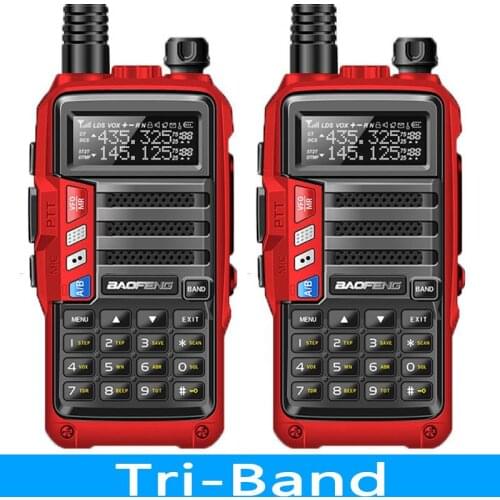 2PCS BaoFeng UV-S9 Tri-Band 136-174/220-260/400-520Mhz 8Watts High Power Portable Walkie Talkie 10km Long Range CB Radio