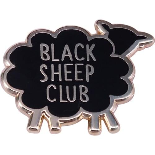Black sheep club enamel pin funny humor quote badge cool proud warrior decor