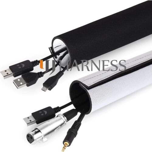 Cable Management Sleeves Cord Organizer Flexible Cable Wrap Cover for TV, PC, Network Electronics Office Home Theater